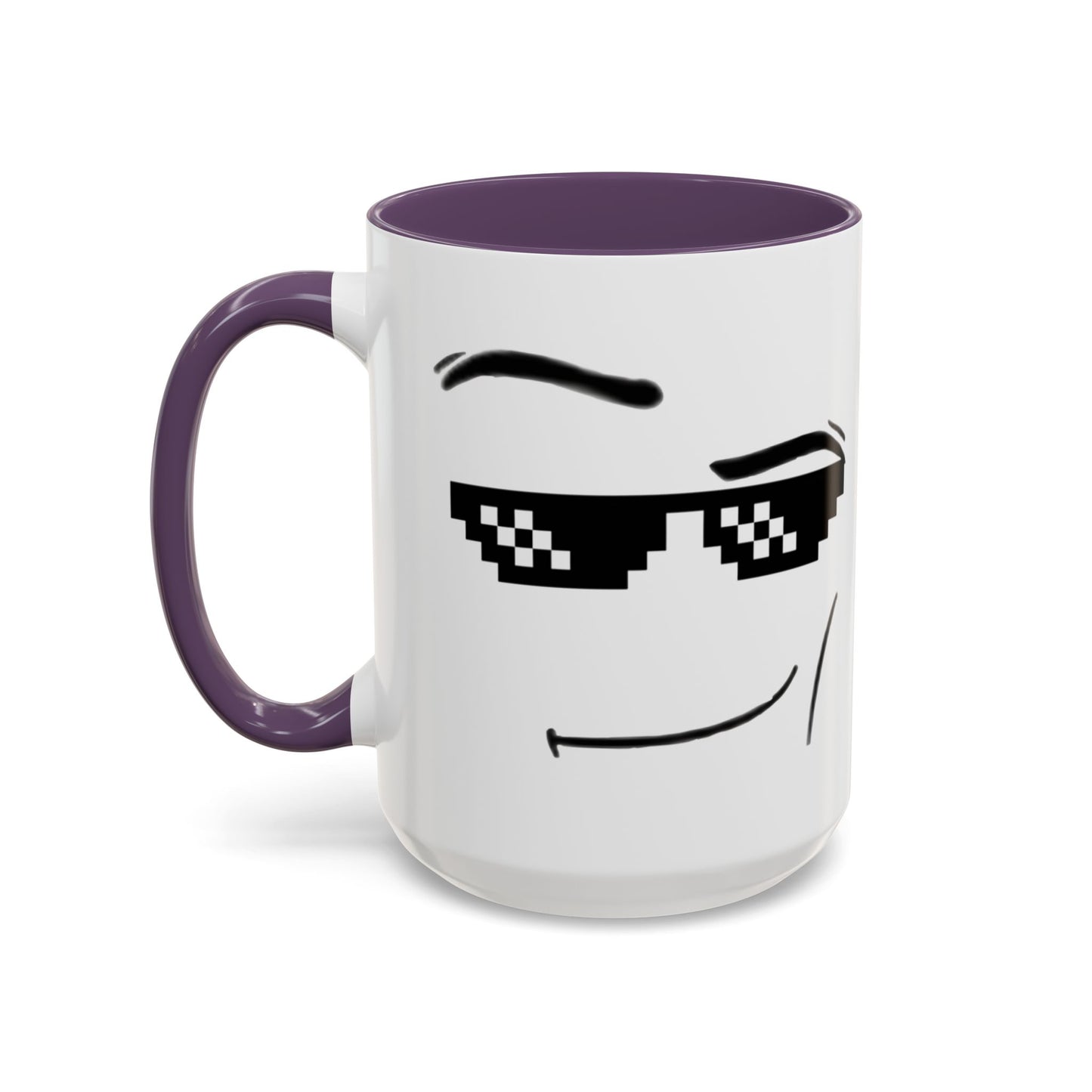 Cool Attitude Mug | Funny Pixel Sunglasses Coffee Cup | Minimalist Meme Mug