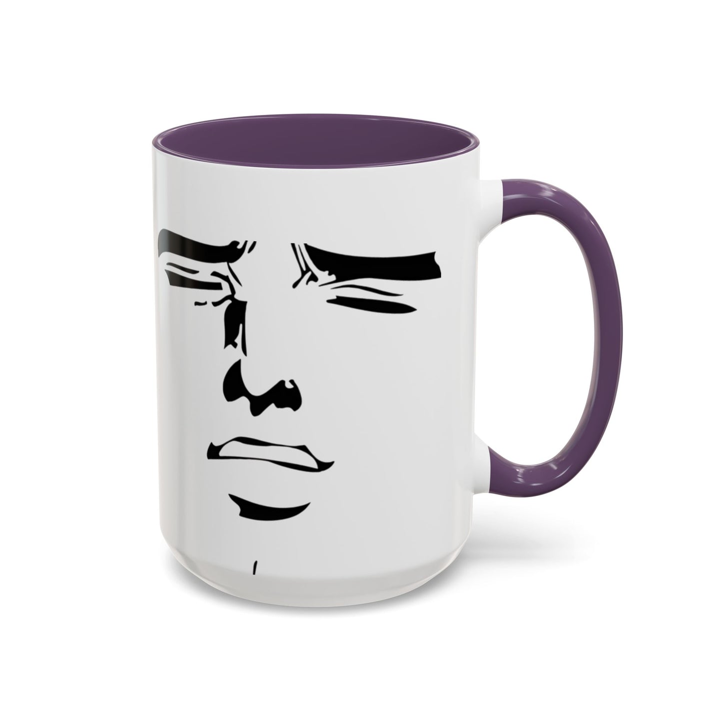 Mood Expression Mug | Minimalist Funny Face | Color Accent Mug