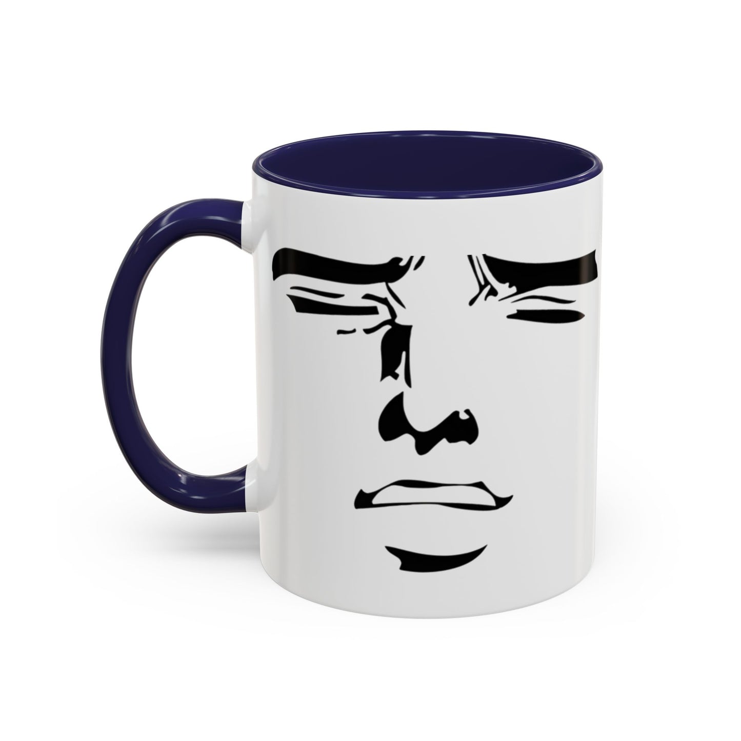 Mood Expression Mug | Minimalist Funny Face | Color Accent Mug