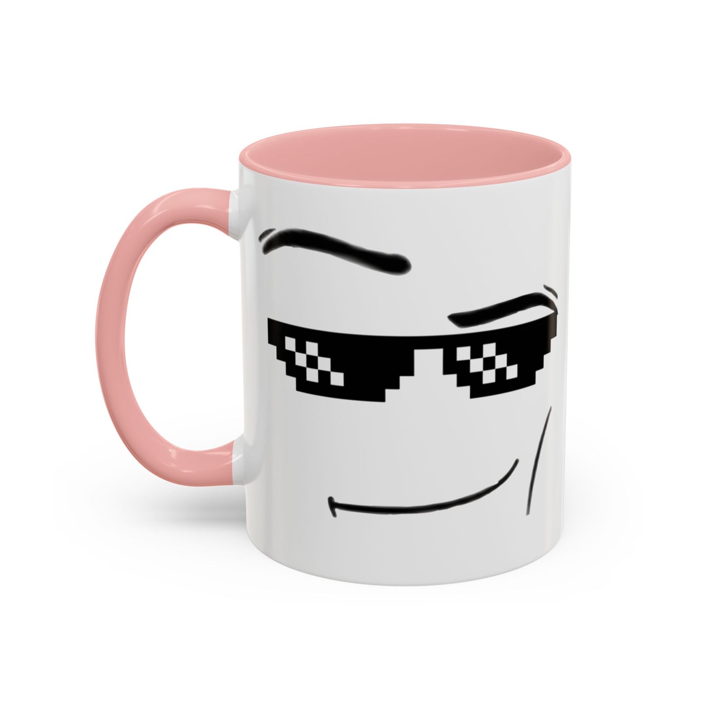Cool Attitude Mug | Funny Pixel Sunglasses Coffee Cup | Minimalist Meme Mug