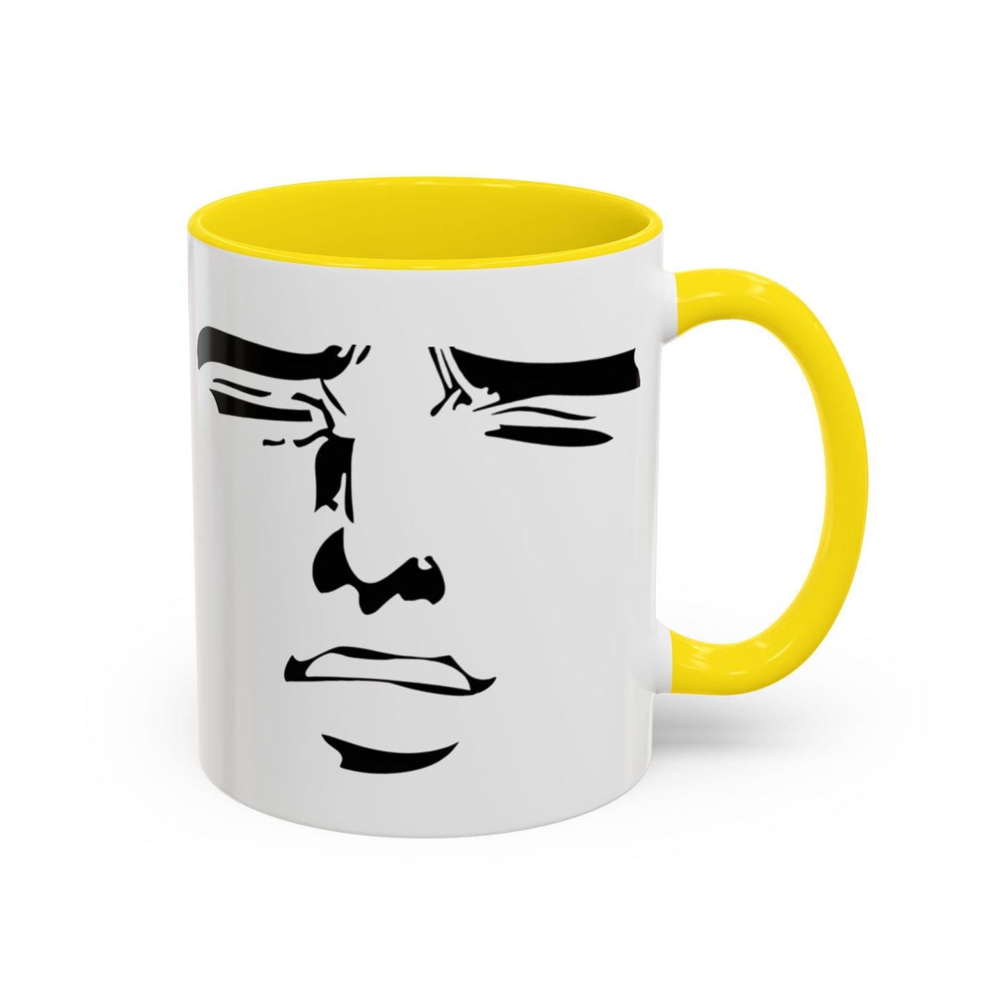 Mood Expression Mug | Minimalist Funny Face | Color Accent Mug