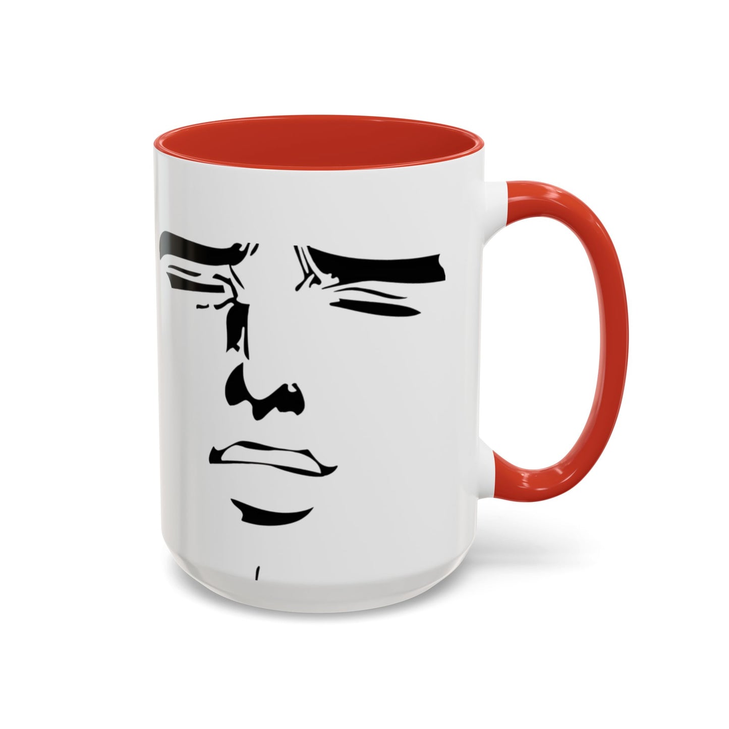 Mood Expression Mug | Minimalist Funny Face | Color Accent Mug