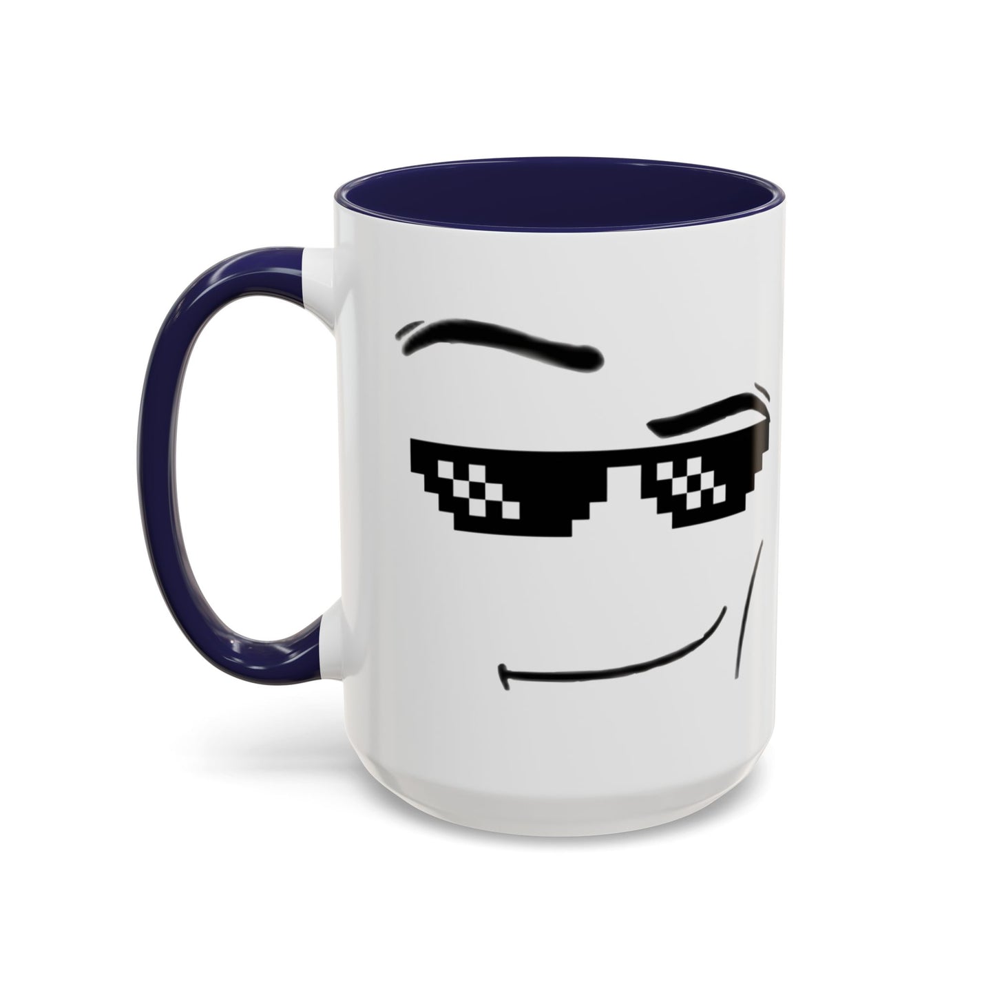 Cool Attitude Mug | Funny Pixel Sunglasses Coffee Cup | Minimalist Meme Mug