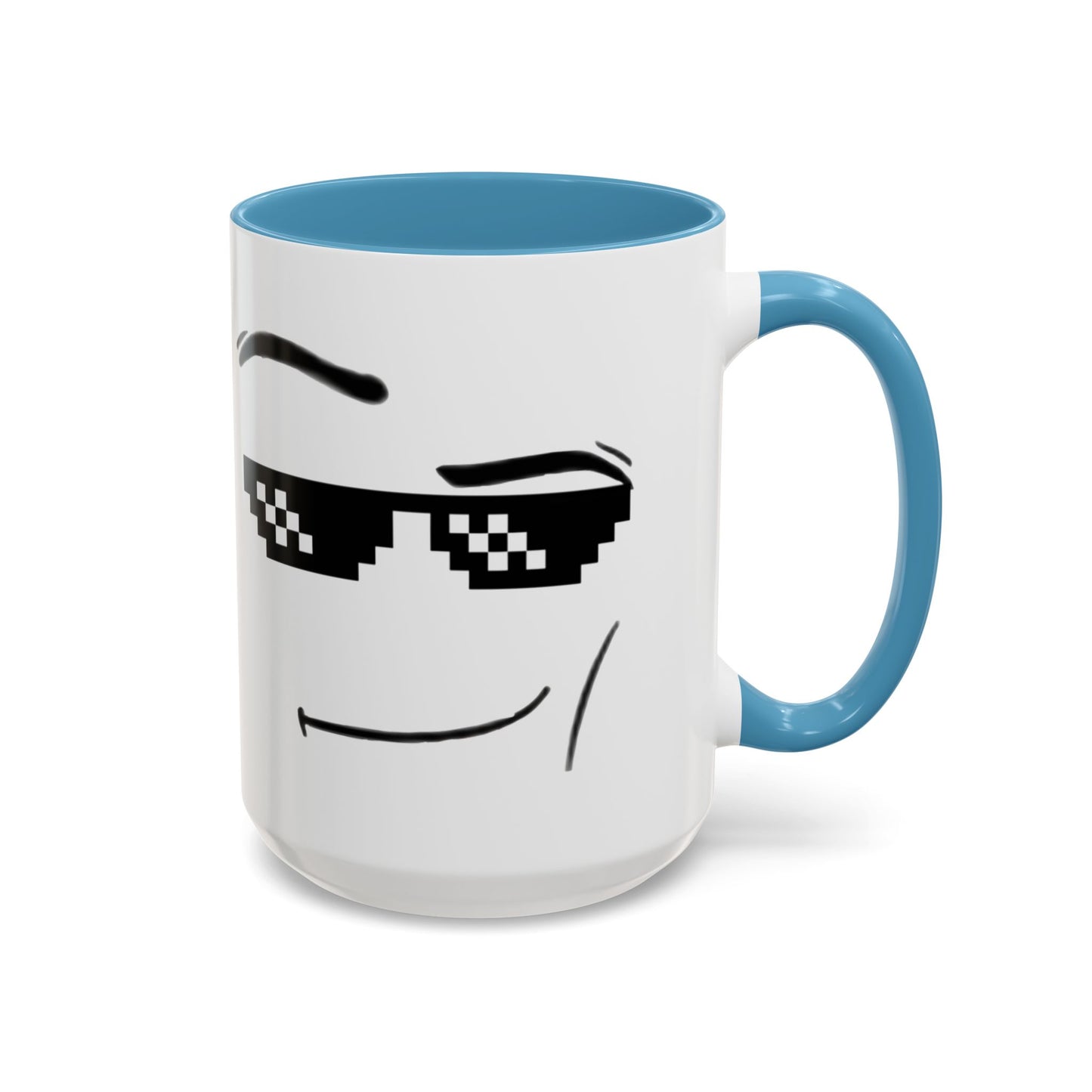 Cool Attitude Mug | Funny Pixel Sunglasses Coffee Cup | Minimalist Meme Mug