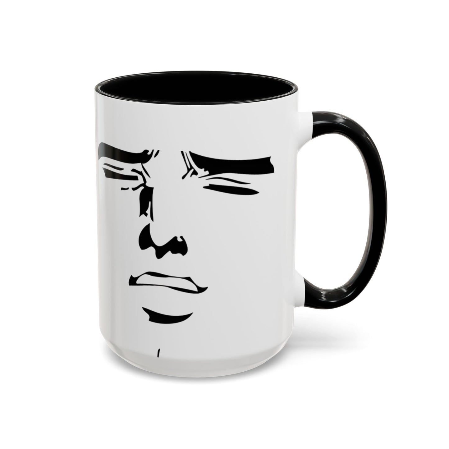 Mood Expression Mug | Minimalist Funny Face | Color Accent Mug