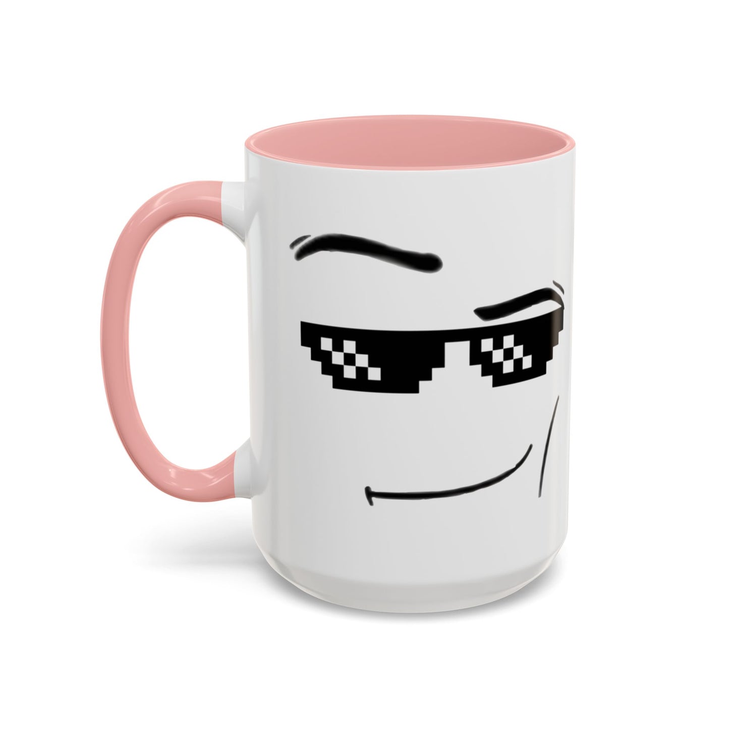 Cool Attitude Mug | Funny Pixel Sunglasses Coffee Cup | Minimalist Meme Mug