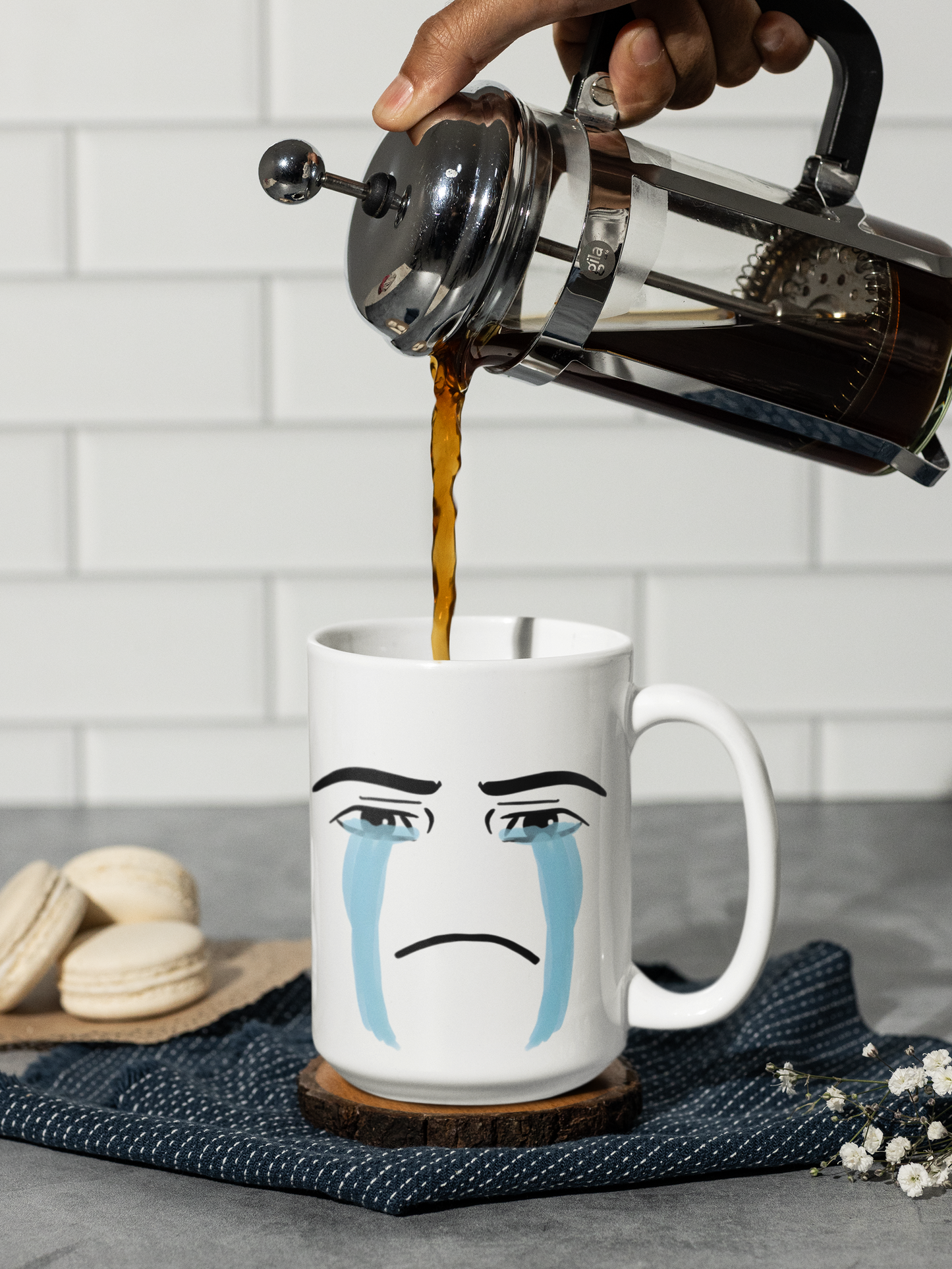 Crying Face Mug | Emotional Coffee Mug for Real Moods (11oz / 15oz)