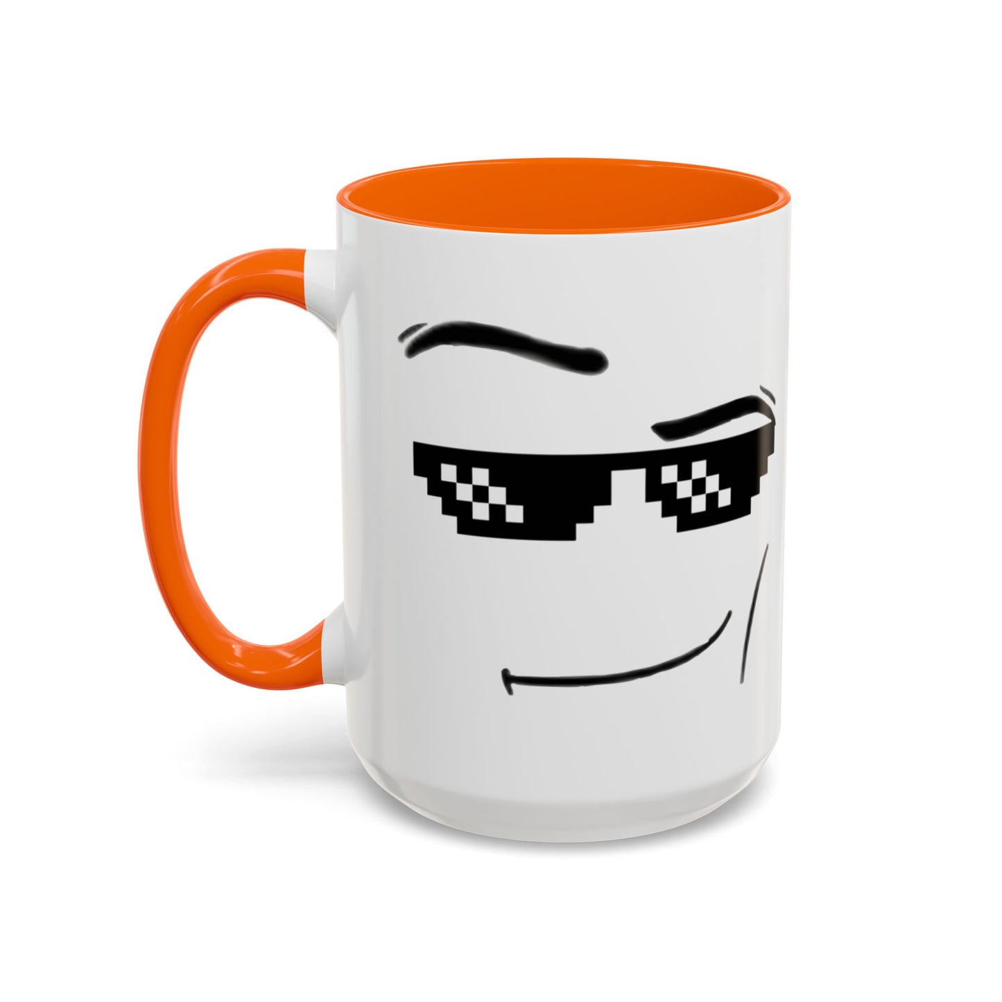 Cool Attitude Mug | Funny Pixel Sunglasses Coffee Cup | Minimalist Meme Mug