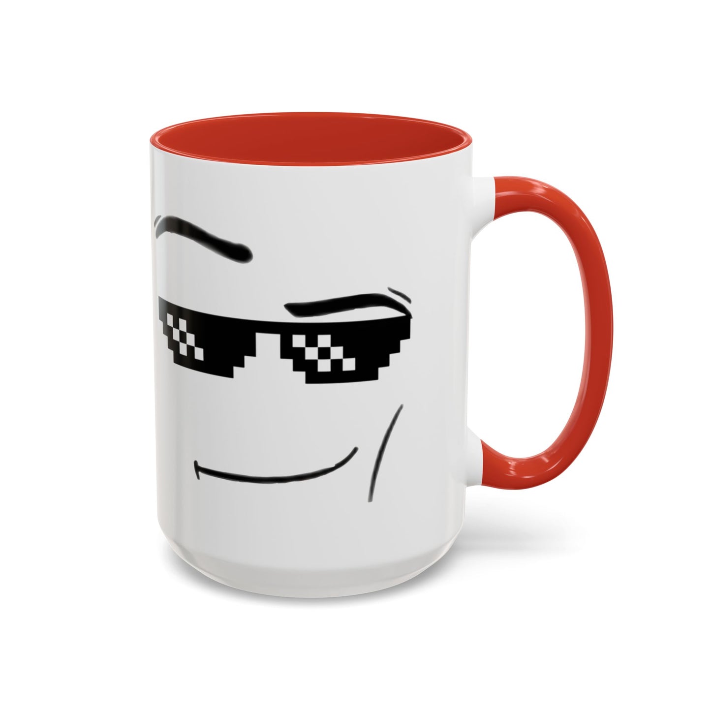 Cool Attitude Mug | Funny Pixel Sunglasses Coffee Cup | Minimalist Meme Mug