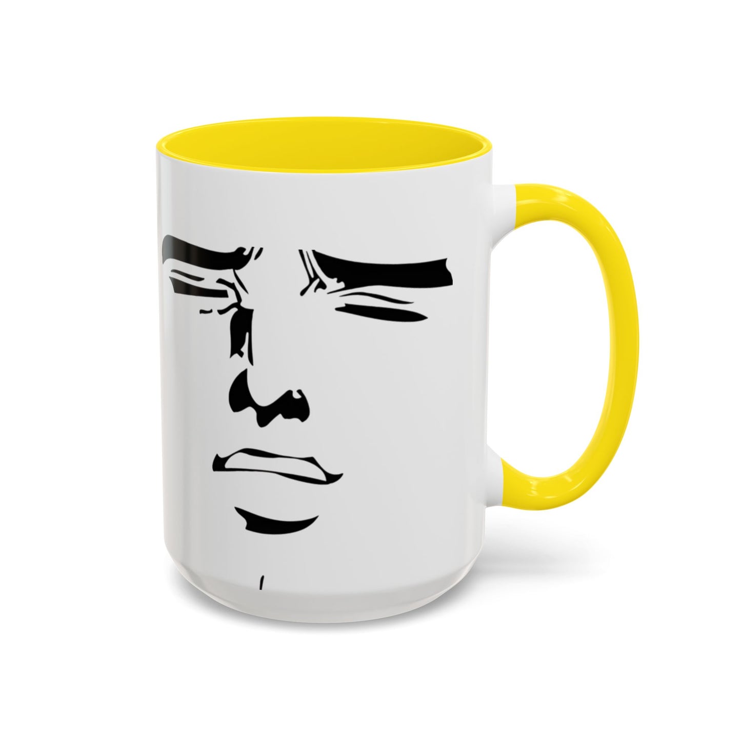 Mood Expression Mug | Minimalist Funny Face | Color Accent Mug