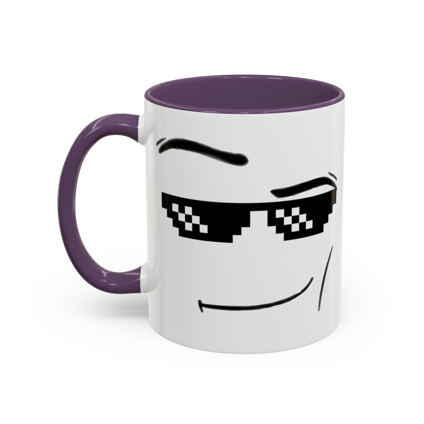 Cool Attitude Mug | Funny Pixel Sunglasses Coffee Cup | Minimalist Meme Mug