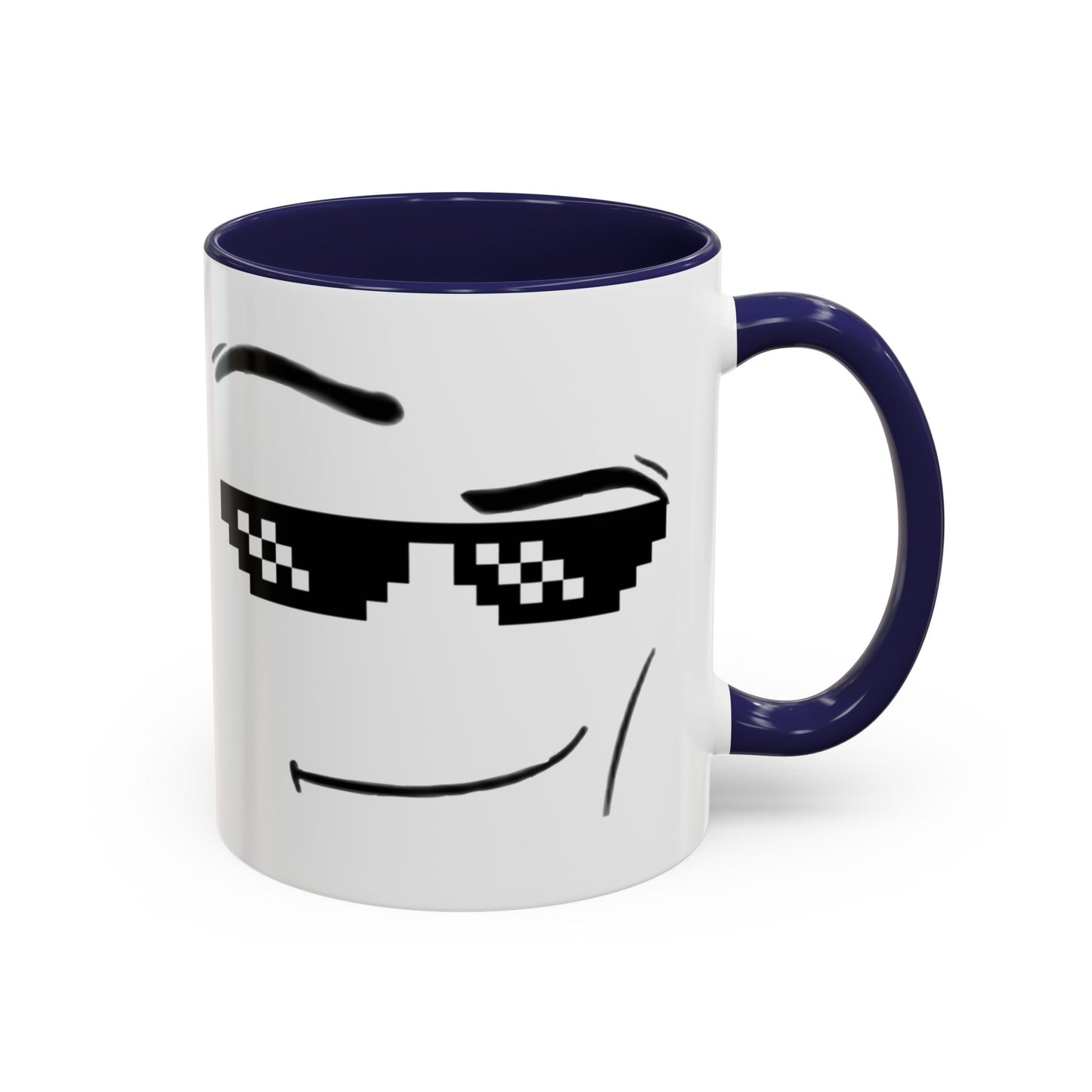 Cool Attitude Mug | Funny Pixel Sunglasses Coffee Cup | Minimalist Meme Mug