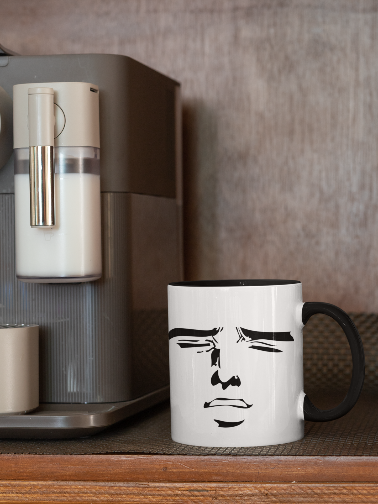 Mood Expression Mug | Minimalist Funny Face | Color Accent Mug