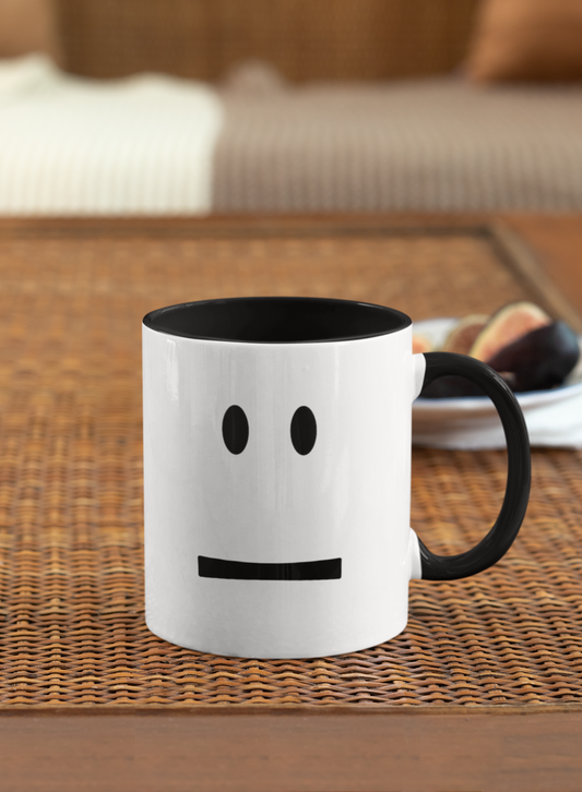 Minimalist Face Mug 😐 | Simple Aesthetic Coffee Mug | Calm Mood Cup (11oz, 15oz)
